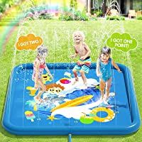 Peradix Splash Pad Tapete de Agua Chapoteo Almohadilla Aspersor de Juego PVC Salpica de Jueg Agua para Actividades…